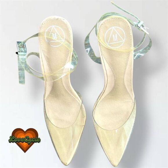 Missguided Perspex Clear Pointed Toe Heels – Size US 8 - Picture 7 of 8